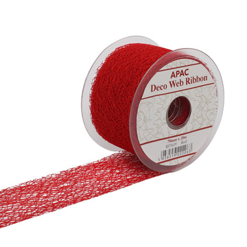 Red Deco Web Ribbon (70mm x 20m)