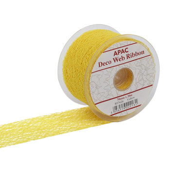 Yellow Deco Web Ribbon (70mm x 20m)