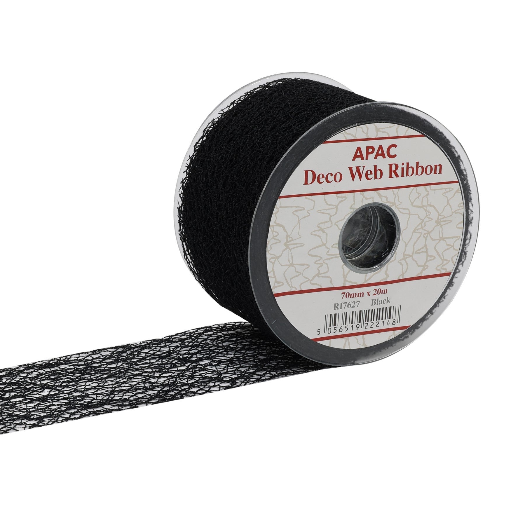 Black Deco Web Ribbon (70mm x 20m)