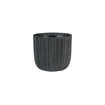 Vogue Black Linear Pot (H11cm x Dia12cm)