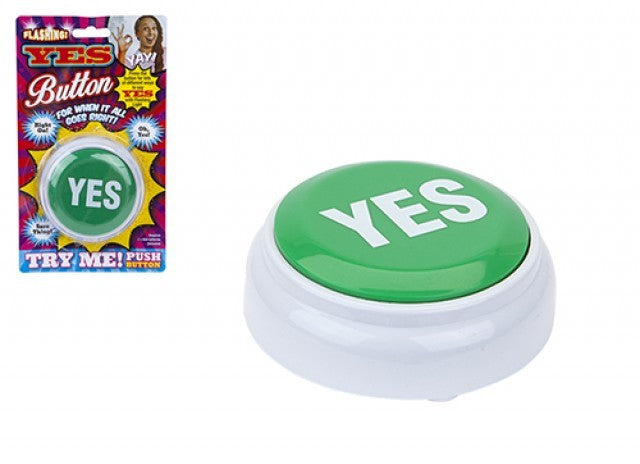 Novelty Yes Button On Blister Card