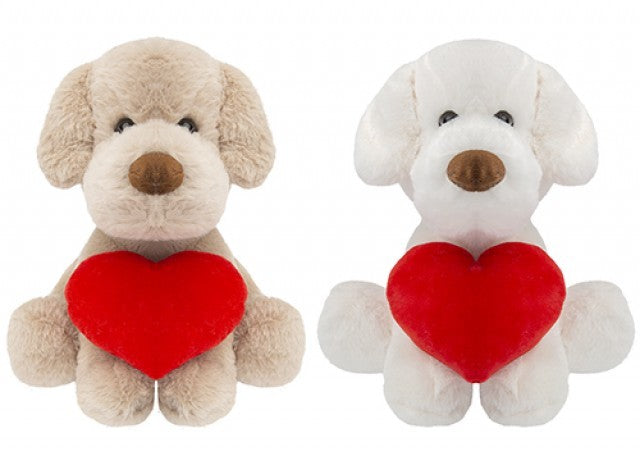 Assorted Puppy with Love Heart Plush (26cm)