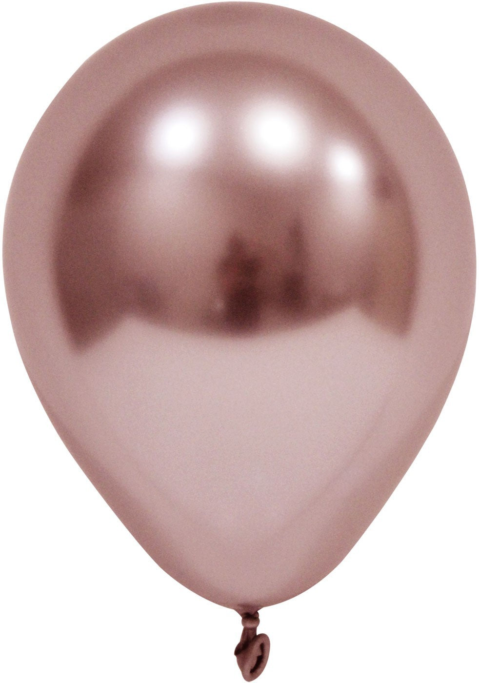 Rose Gold Chrome Round Shape Latex Balloon - 6 inch (Pk 50)