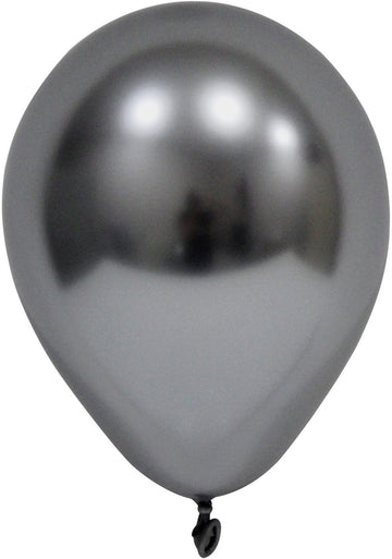 Space Grey Chrome Round Shape Latex Balloon - 6 inch (Pk 50)