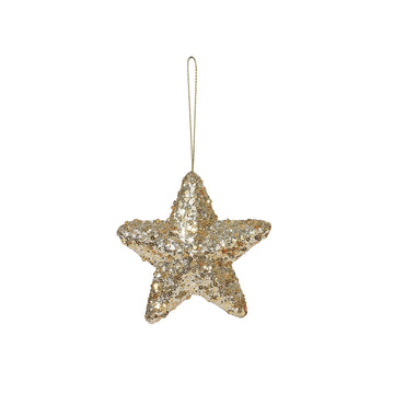 Gold Hanging Star Decoration (12cm)