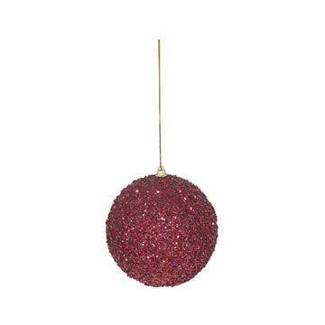 Glitter Burgundy Bauble (12cm)