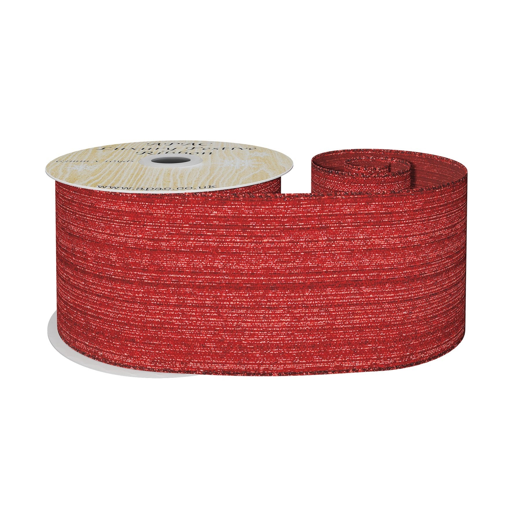Red Shimmer Thread Ribbon (63mm x 10yds)