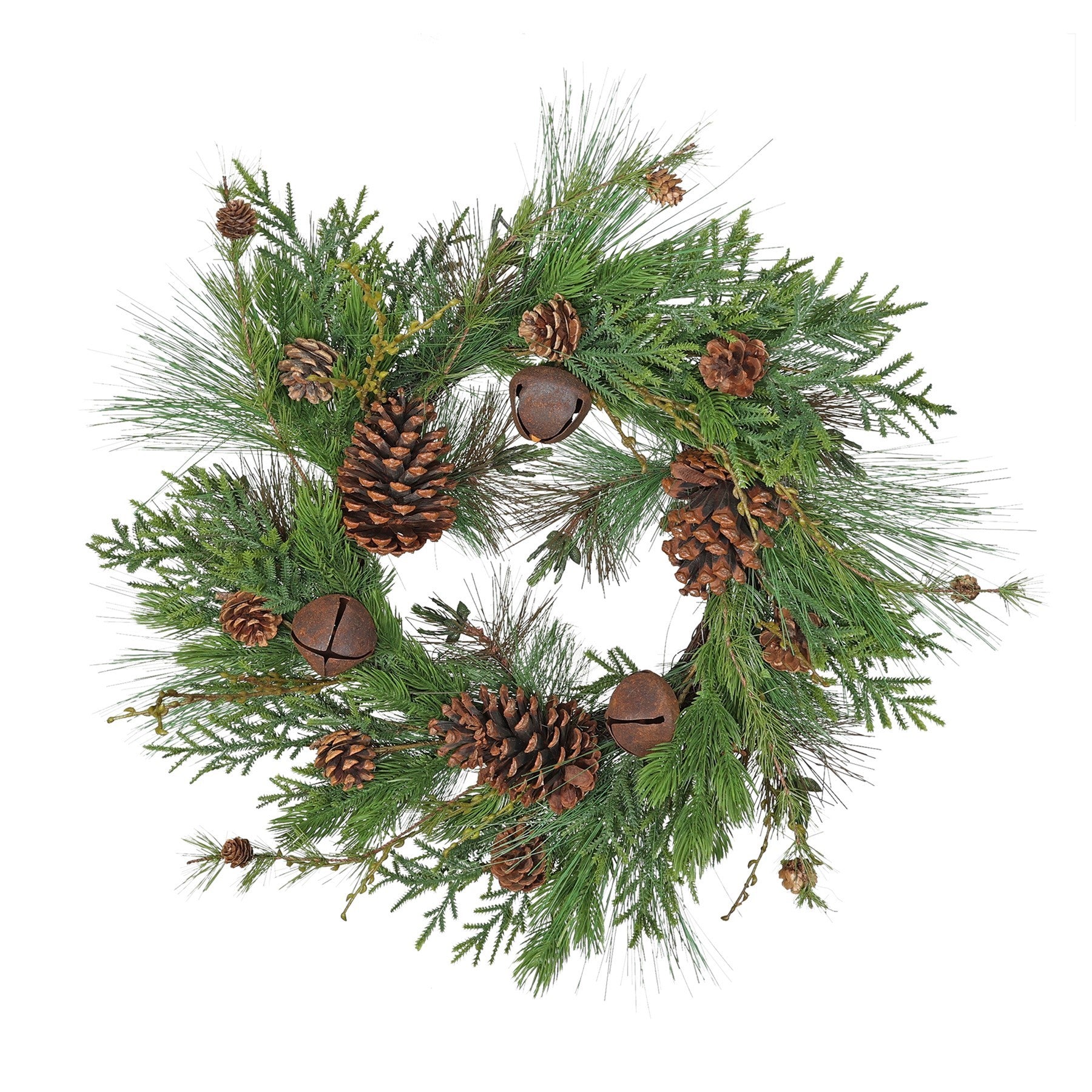 Pine Leaves Cone and Bell Wreath