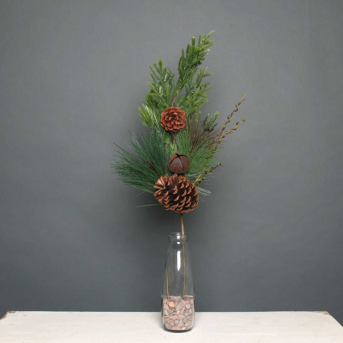 Pine Cone and Bell Spray