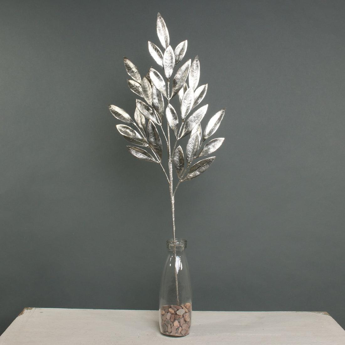 Champagne Metallic Laurel Leaf Spray