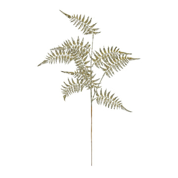 Gold Glitter Fern Spray