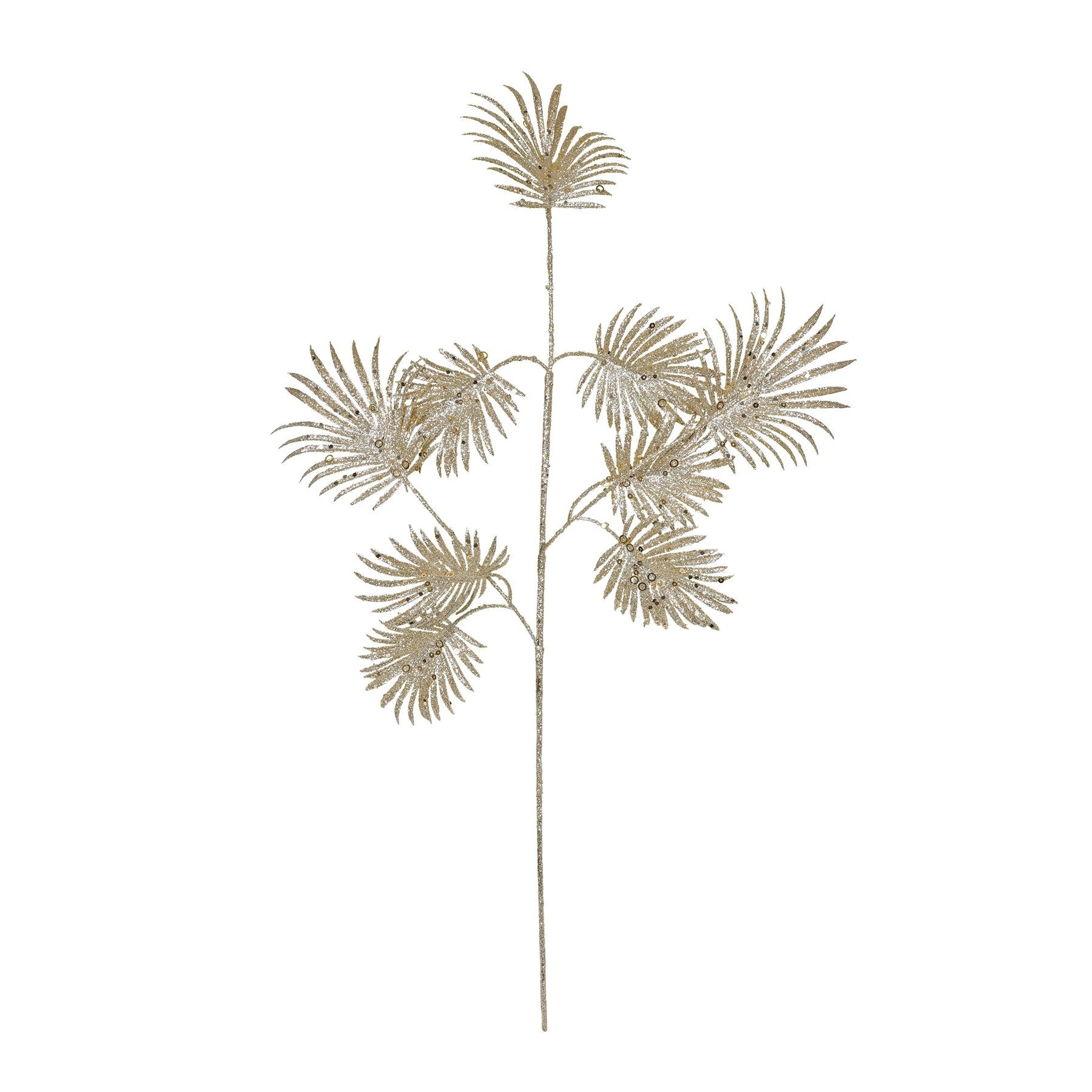 Gold Glitter Fan Palm Stem