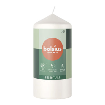 Bolsius Cloudy White Essential Pillar Candle (120mm x 58mm)