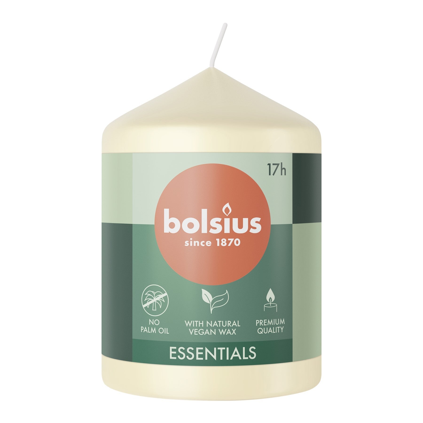 Bolsius Soft Pearl Essential Pillar Candle (80mm x 58mm)