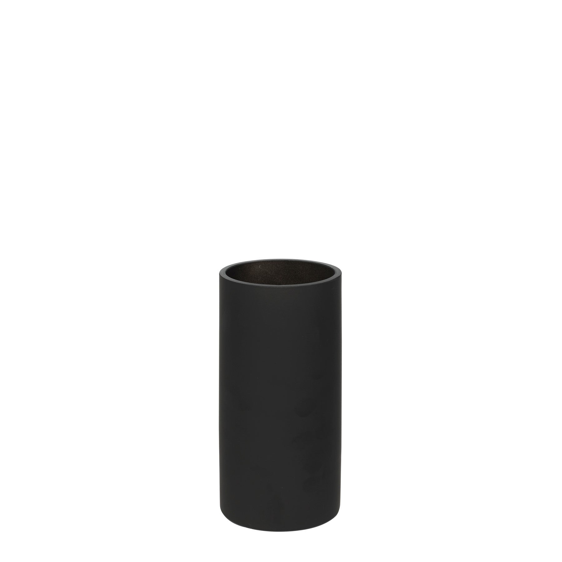 Matt Black Glass Cylinder Vase (20cm)