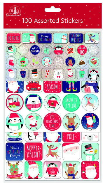 100 Christmas Stickers (Assorted)