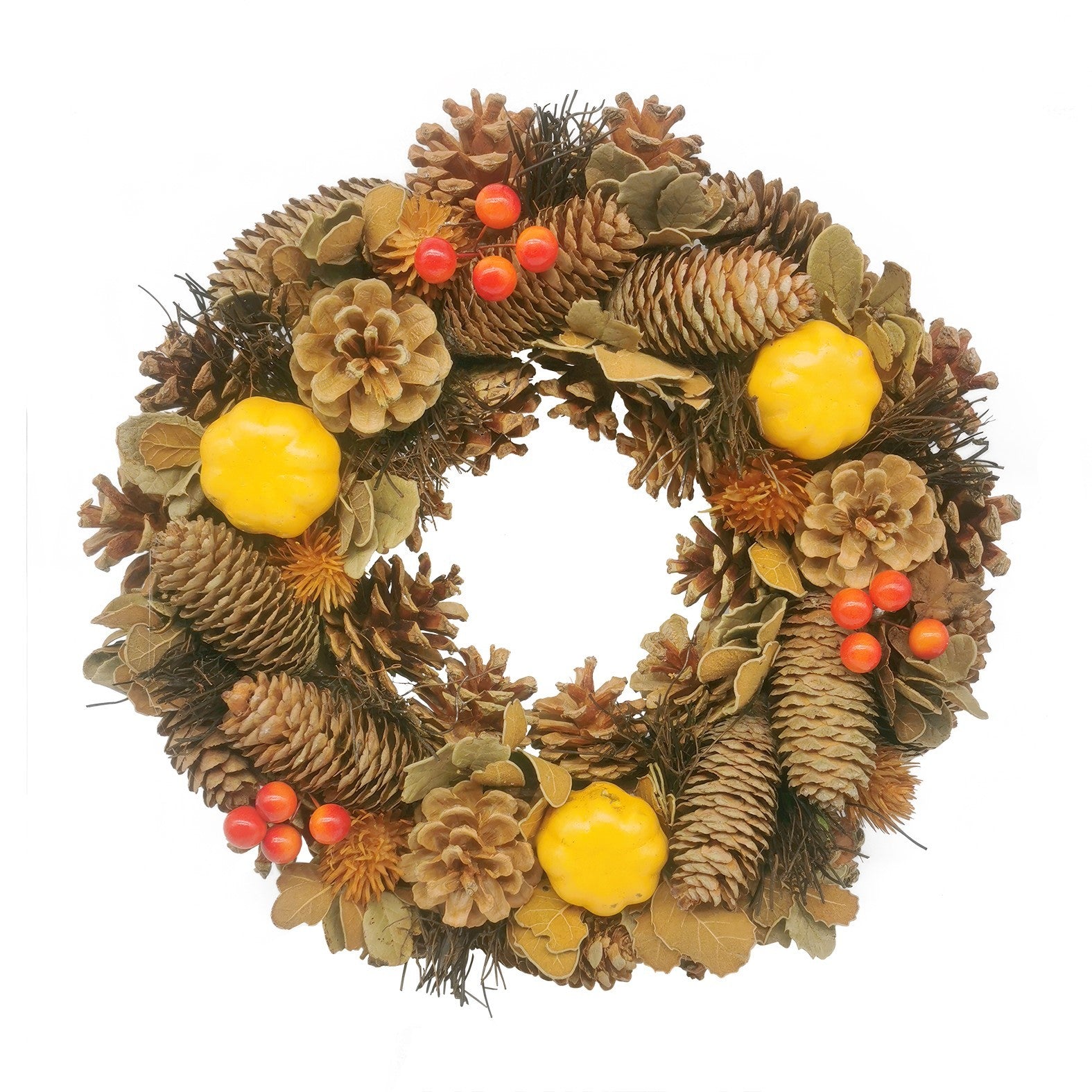 Cone & Pumpkin Autumn Wreath (30cm)