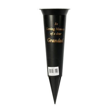 Black Grandad Grave Vase 23cm