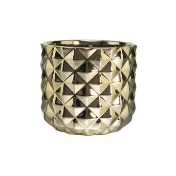 Gold Electroplated Ceramic Pot (10.8cm)