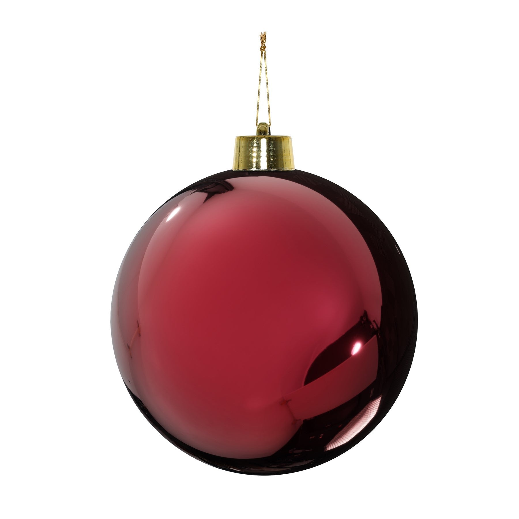 Burgundy Shiny Shatterproof Bauble (x1) (25cm)