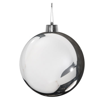 Silver Shiny Shatterproof Bauble (x1) (30cm)