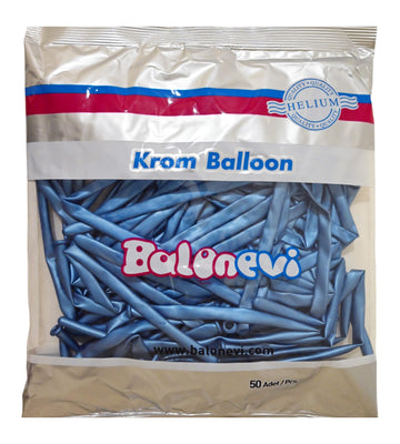 Blue Chrome Modelling Balloon (Pack of 50)