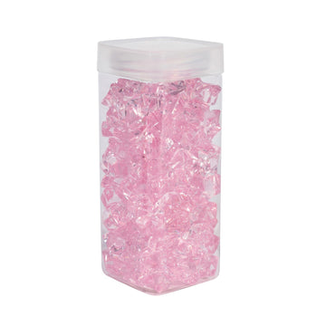 Large Light Pink Acrylic Stones in Square Jar (300gr)