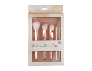 Pink Chrome Makeup Brush Set (5pcs)