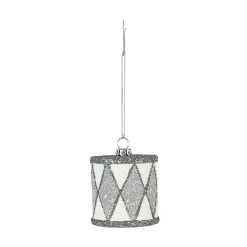 Silver Drum Hanging Decoration (6cm)