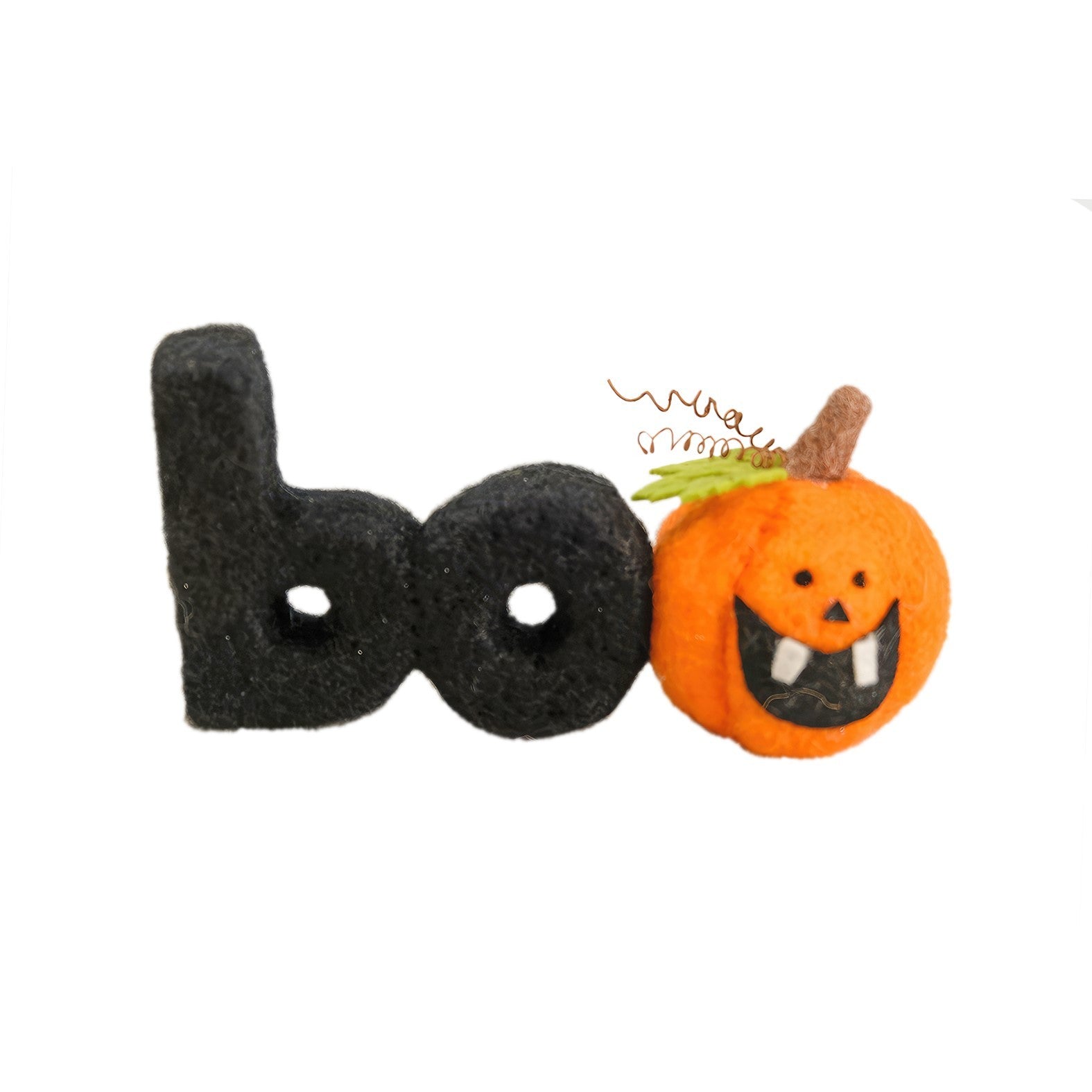 "Felt \inch"Boo\inch" with Pumpkin Hanging Ornament (7cm)"