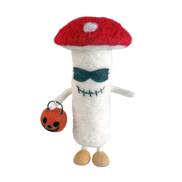 Felt Scary Toadstool with Pumpkin Hanging Decoration (16cm)