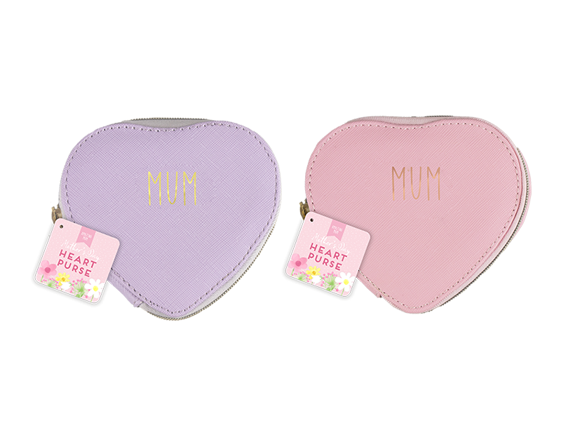 Mothers Day Foiled Heart Coin Purse (Assorted)