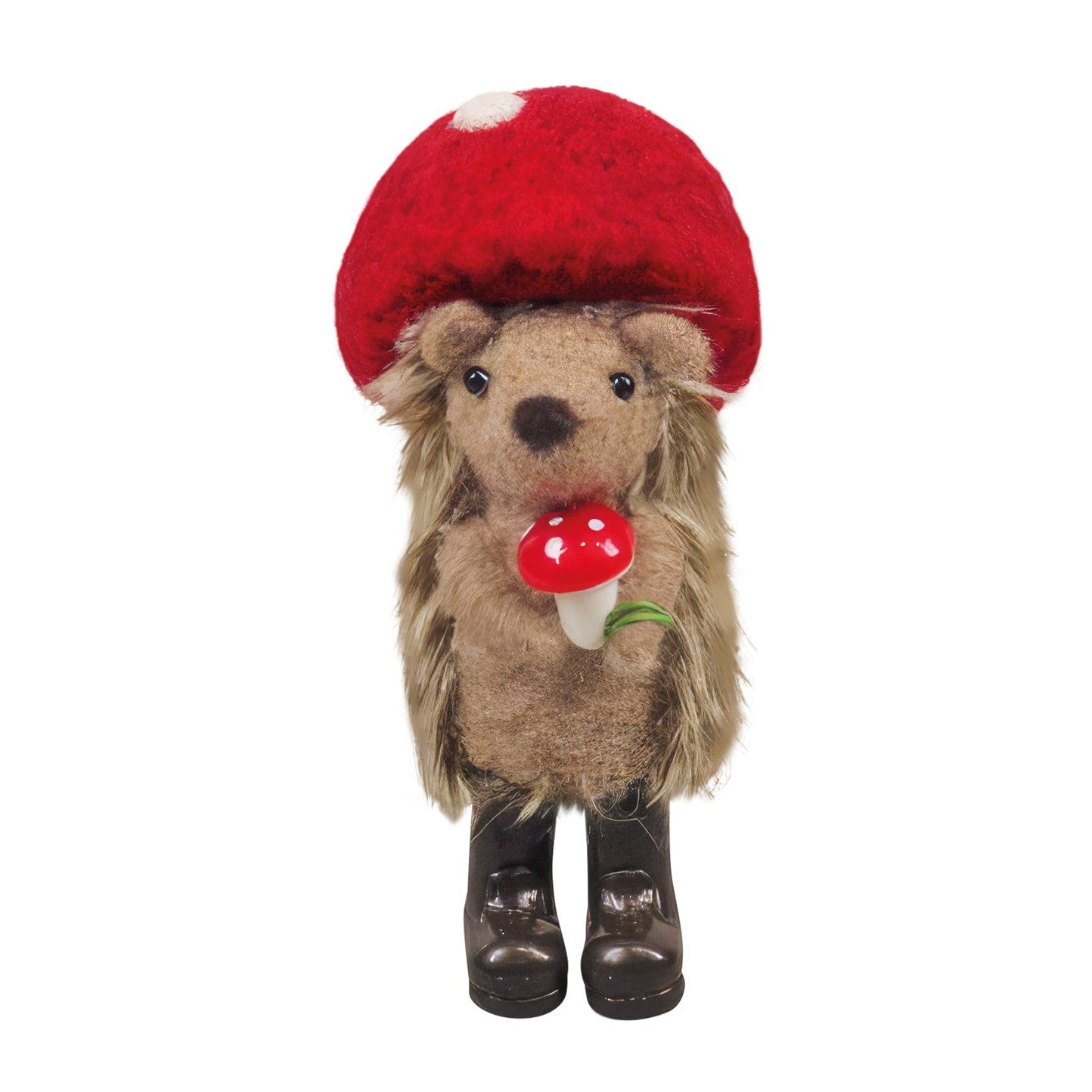 Felt Hedgehog with Toadstool Hat Hanging Decoration (12cm)