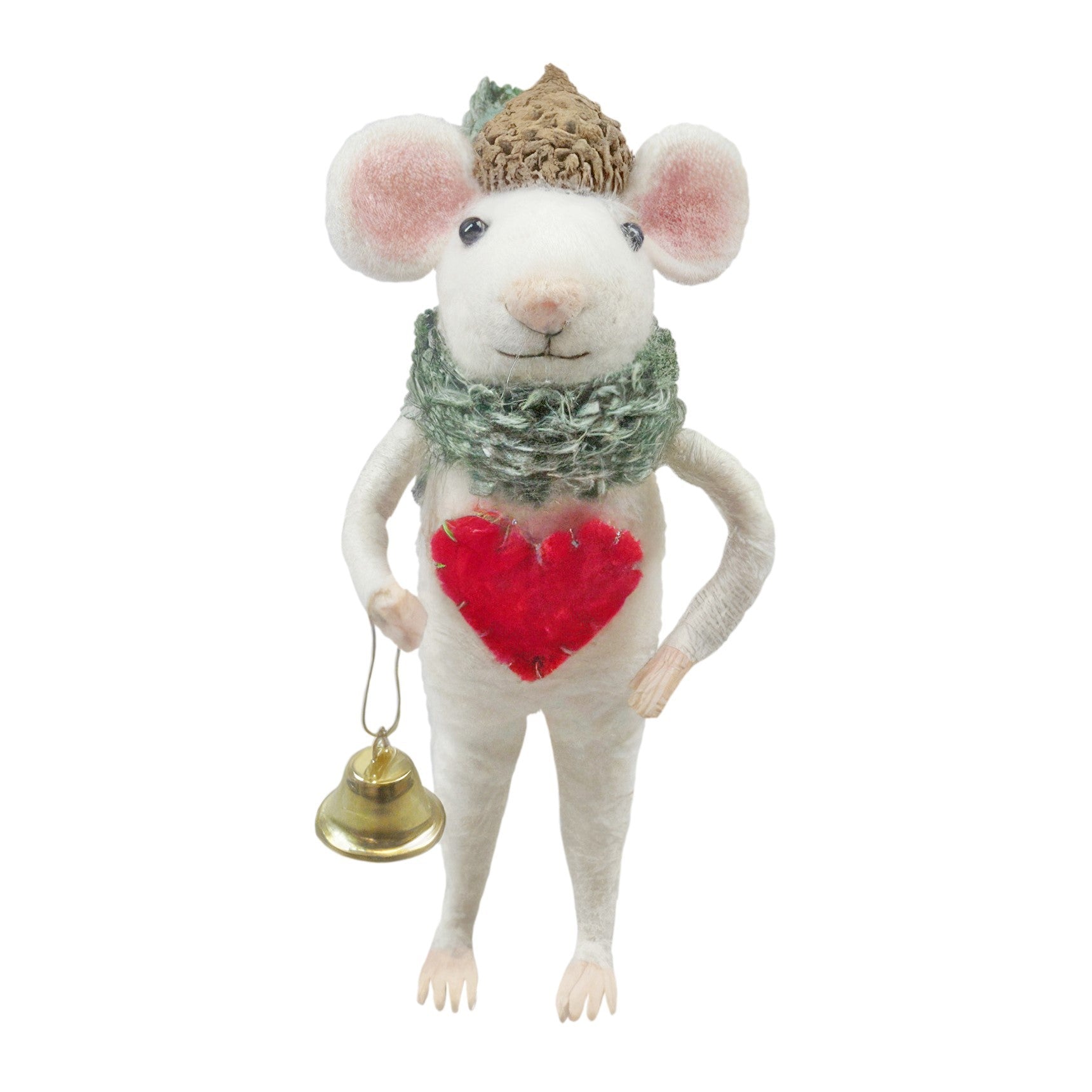 Felt Mouse with Acorn Hat Hanging Decoration (12.5cm)