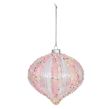 Pink Onion Shaped Hanging Decoration (15cm)