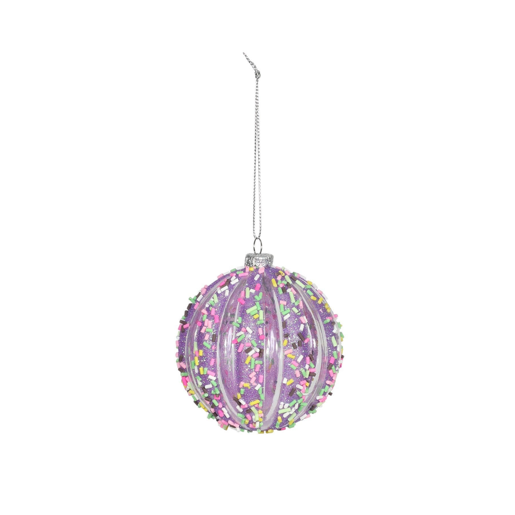 Purple Sequin Bauble (8cm)