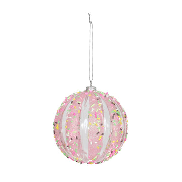 Pink Sequin Bauble (10cm)