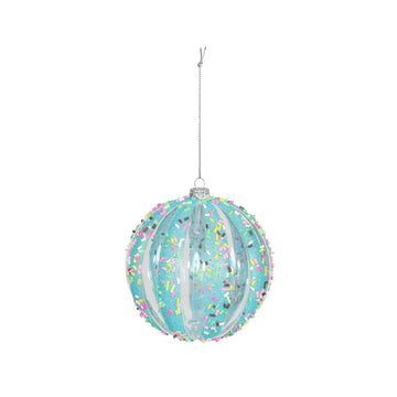 Turquoise Sequin Bauble (10cm)