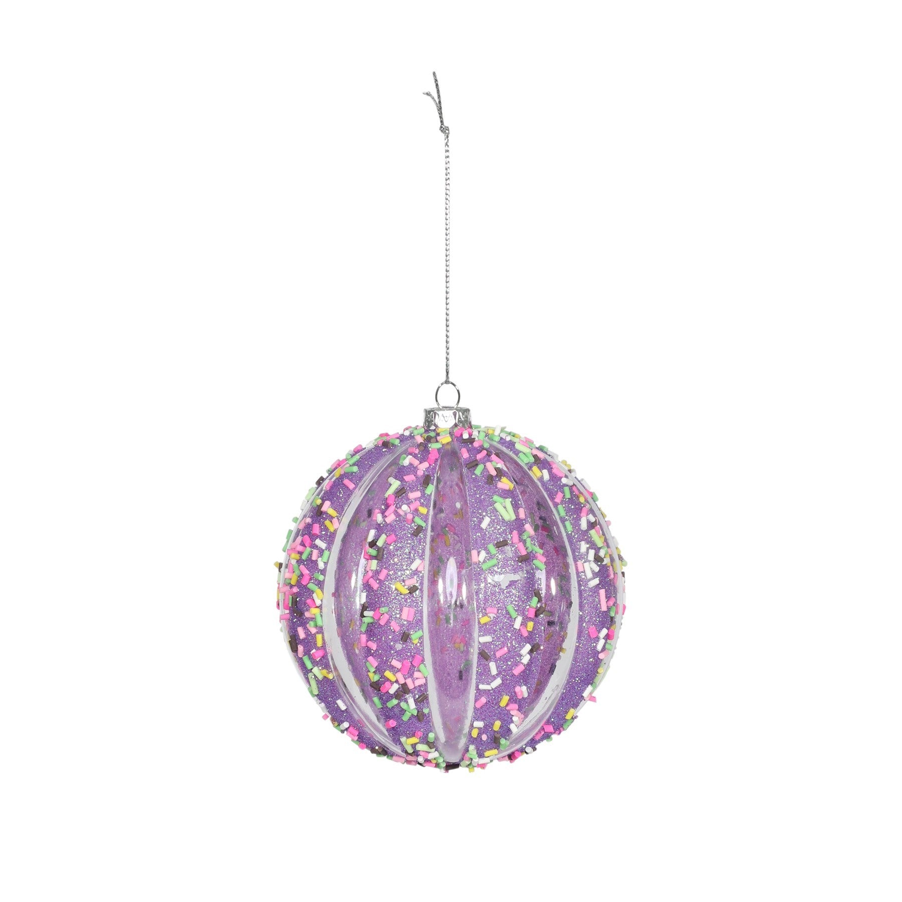 Purple Sequin Bauble (10cm)