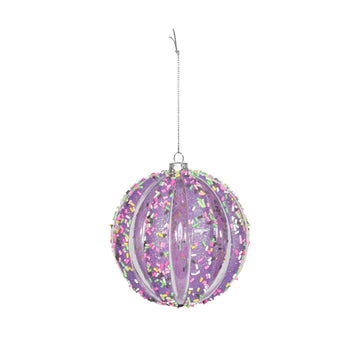 Purple Sequin Bauble (10cm)