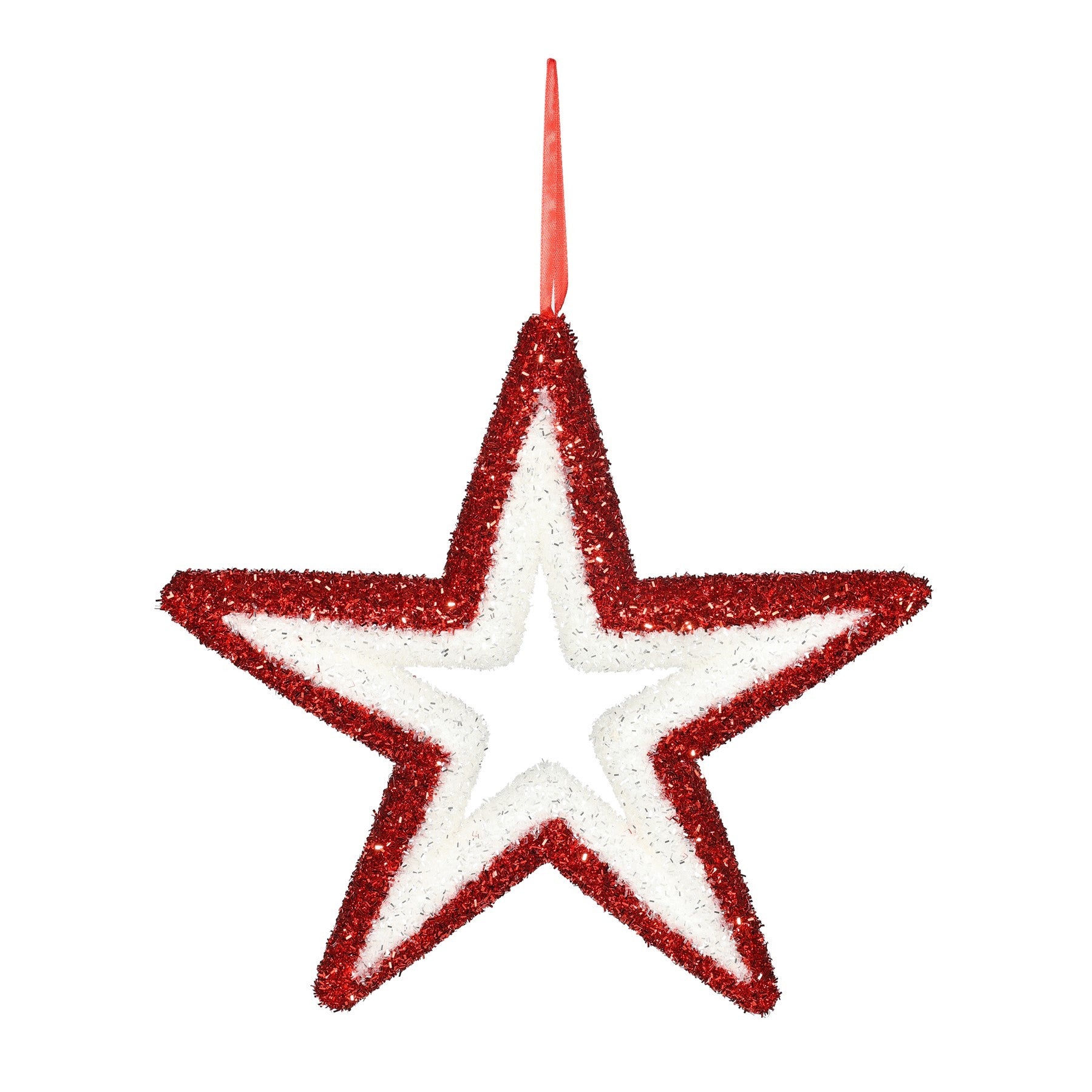 Glitter Star Hanging Decoration -Pink & White  (36cm)