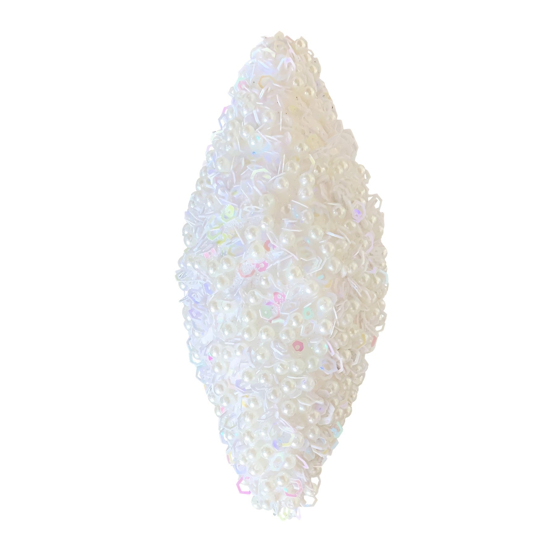 White Glitter Droplet Hanging Decoration (18cm)