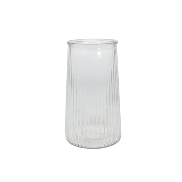 Clear Ribbed Graduated Vase (21.5cm)