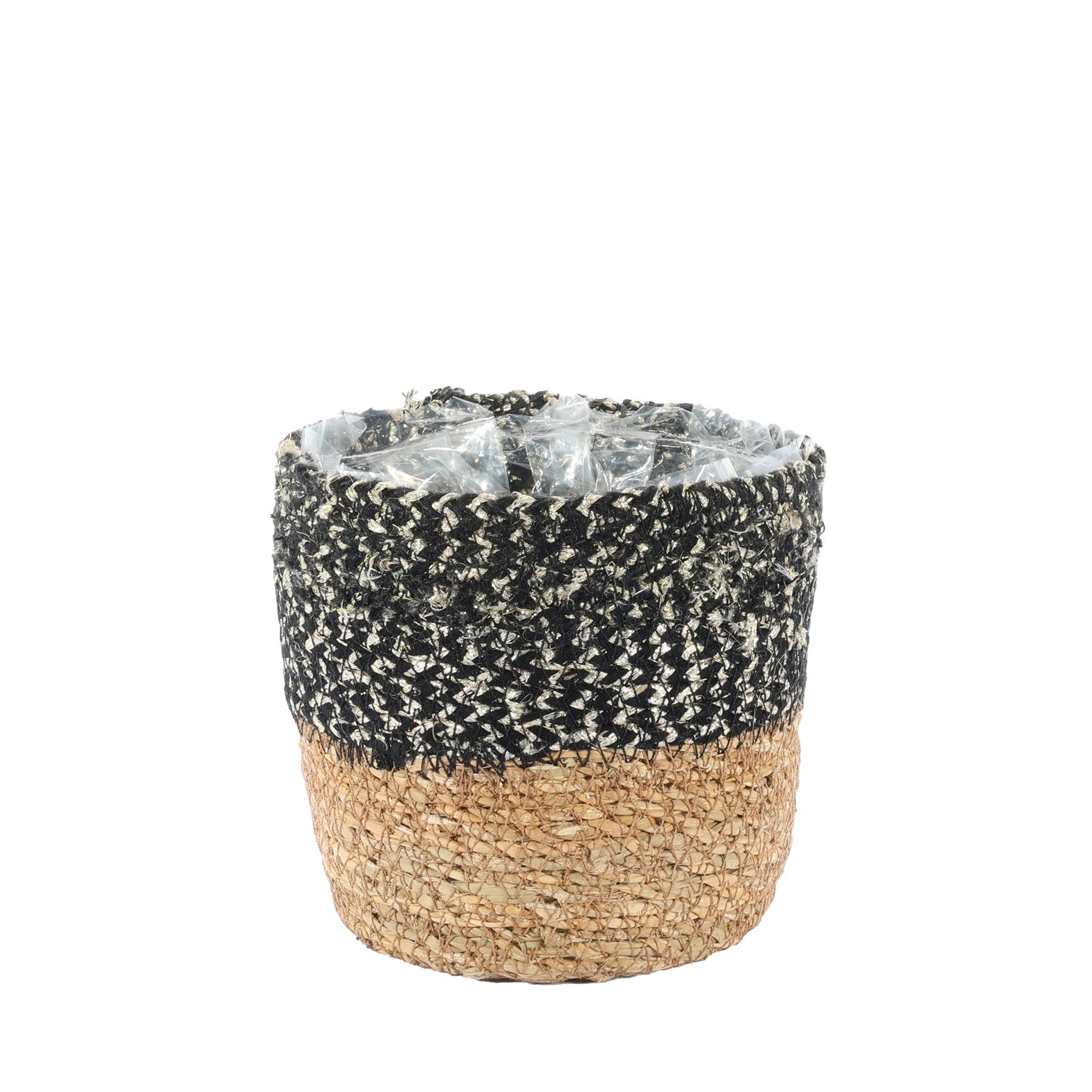 Natural & Black Seagrass Basket (13cm x 13cm)