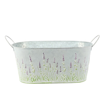 Zinc Oval Trough Lavender Print (H13 x L29cm)