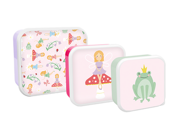 Pack of 3 Girls Printed Food Boxes (Princess and Unicorns Assorted)