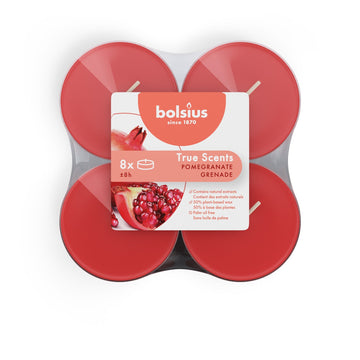 Bolsius True Scents Fragrance Clear Cup Maxi Tealights- Pomegranate