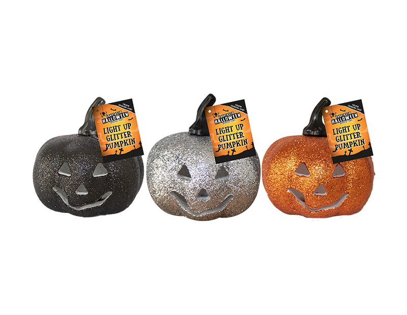 Light Up Glitter Pumpkin (Assorted)