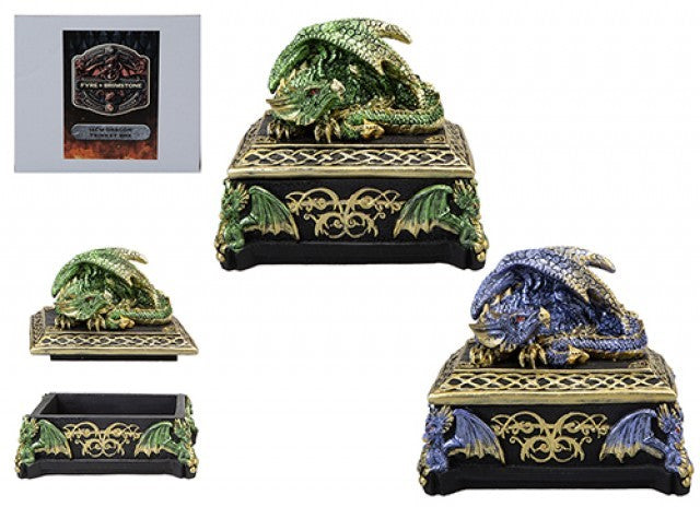 Dragon Resin Trinket Box 14cm (Assorted)