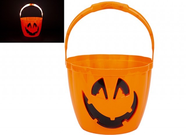 Pumpkin Bucket with Light Up Handle